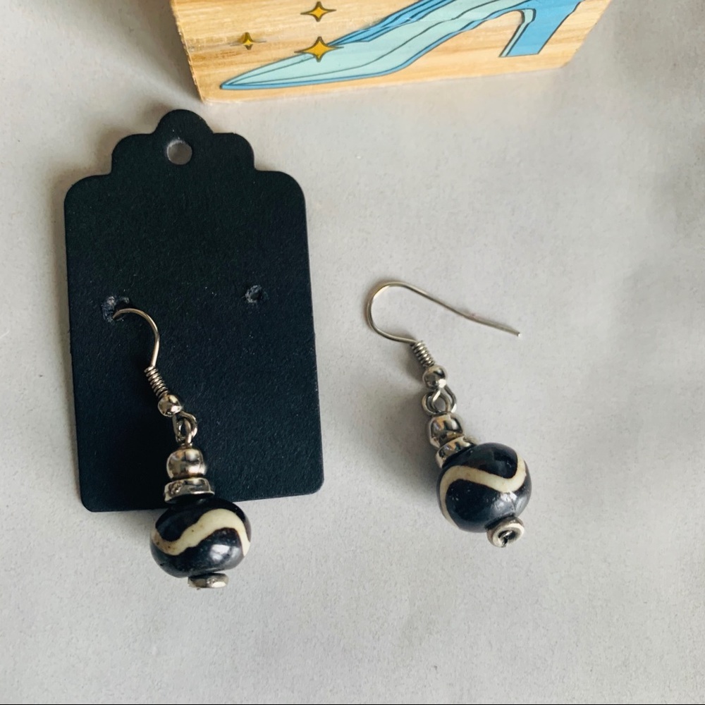 Vintage Cow Print Costume Earrings - Picture 8 of 8